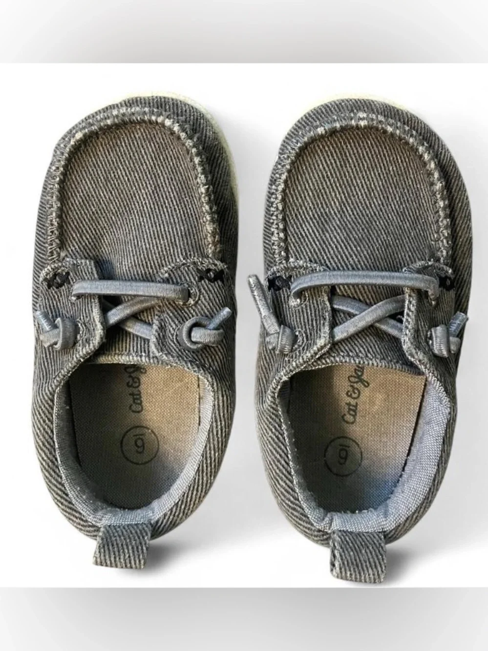 Cat & Jack Toddler Size 6 Kids’ Casual Canvas Loafer Shoes - Charcoal Gray